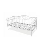 Wit metalen bed 90x200 cm - Romantisch design met hartjes