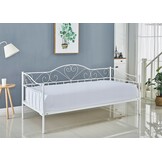 Wit metalen bed 90x200 cm - Romantisch design met hartjes