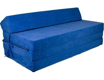 Slaapmat 200x120 cm donkerblauw, 10cm dik opvouwbaar matras foam