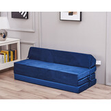 Slaapmat 200x120 cm donkerblauw, 10cm dik opvouwbaar matras foam