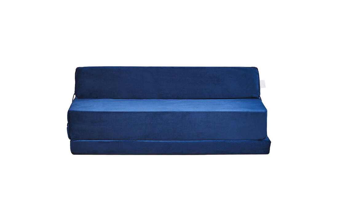 Slaapmat 200x120 cm donkerblauw, 10cm dik opvouwbaar matras foam