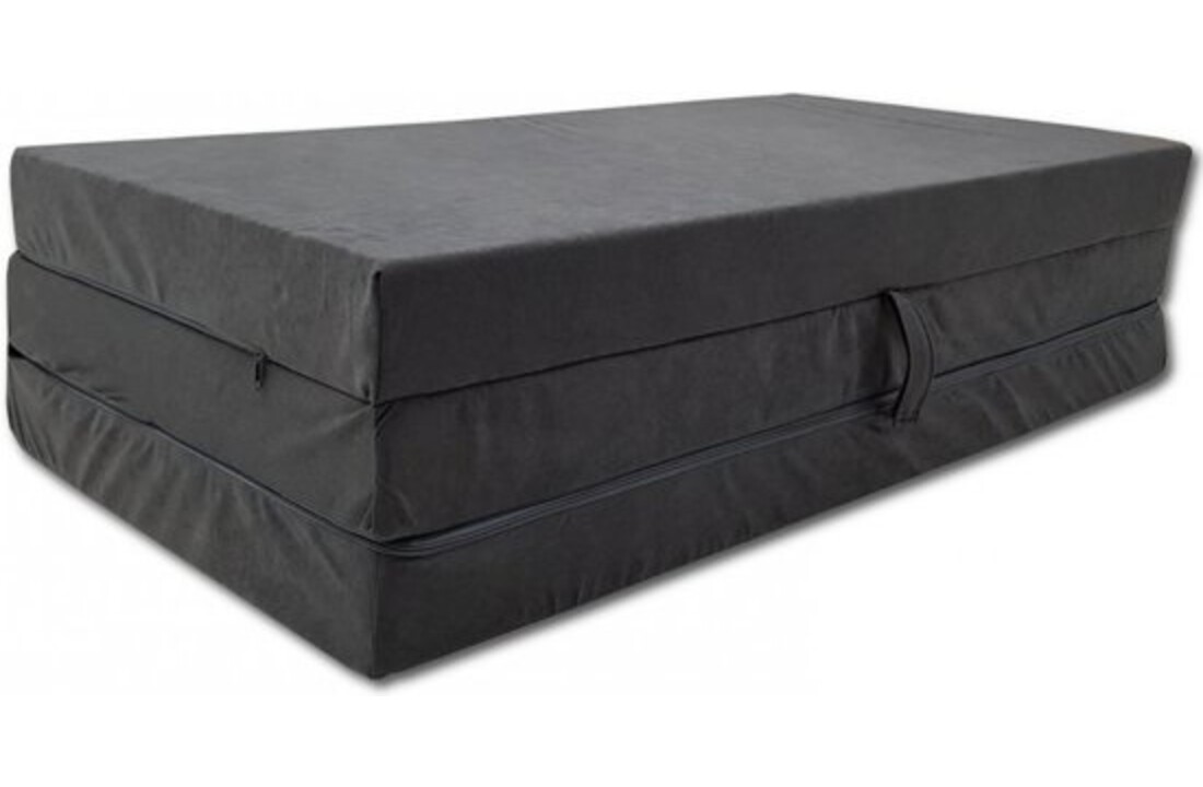 Campingmatras 10cm dik - Opvouwbaar Logeermatras 200x80cm Grijs Foam