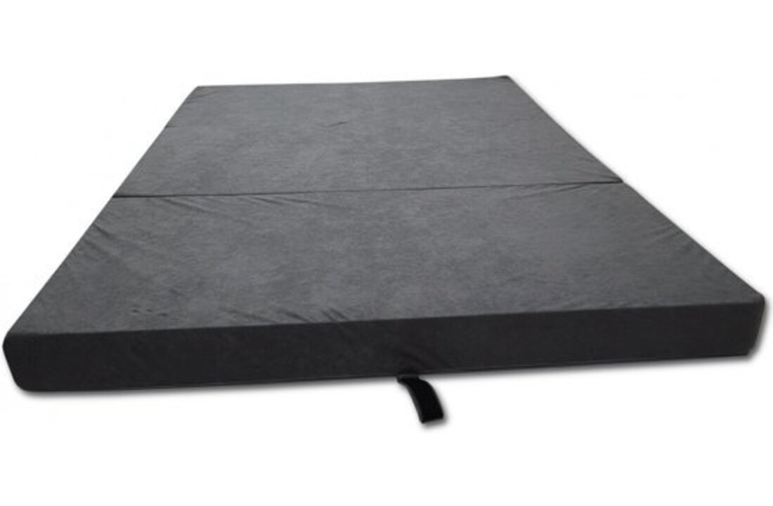 Logeermatras grijs - 200x80x10 cm - opvouwbaar & comfortabel
