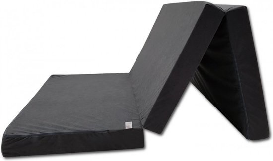 Logeermatras grijs - 200x80x10 cm - opvouwbaar & comfortabel