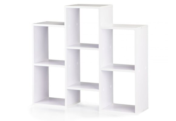 Vakkenkast wit 85x22x76 cm | Gelamineerd spaanplaat | 7 vakken