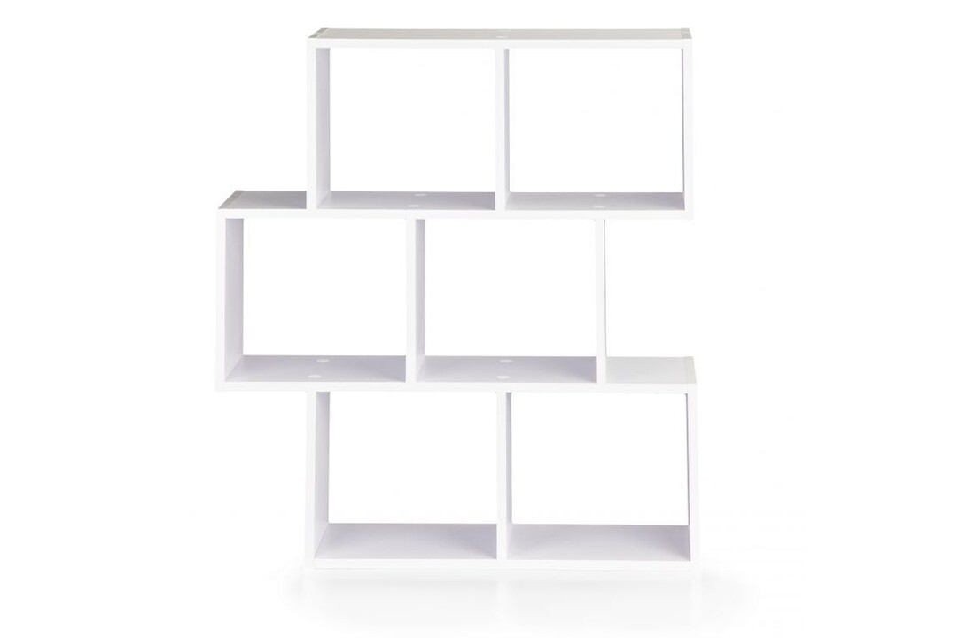 Opbergkast woonkamer: Wit vakkenkast 85x22x76 cm, gelamineerd spaanplaat