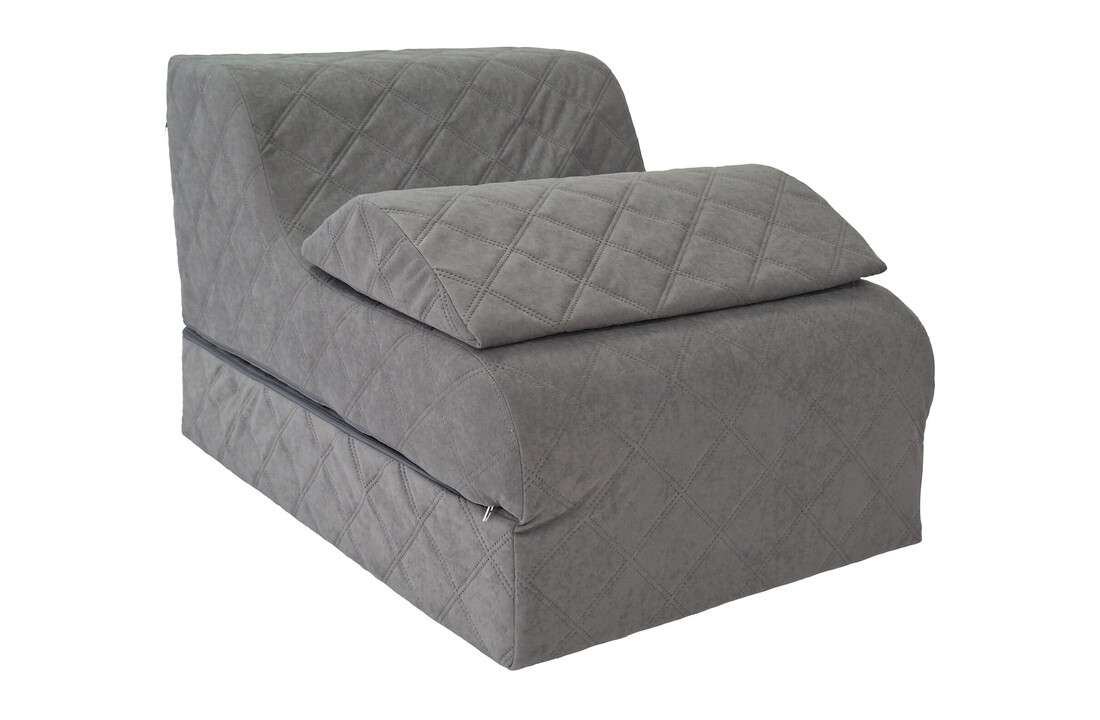 Logeerbed poef grijs | Opvouwbaar matras 198x65 cm | Comfortabel