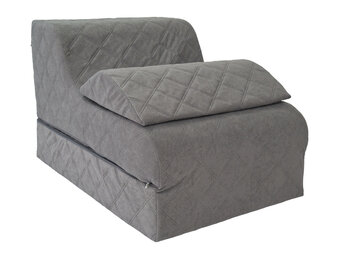 Logeerbed poef grijs | Opvouwbaar matras 198x65 cm | Comfortabel