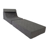 Logeerbed poef grijs | Opvouwbaar matras 198x65 cm | Comfortabel