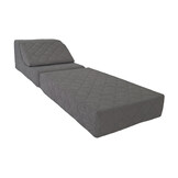 Logeerbed poef grijs | Opvouwbaar matras 198x65 cm | Comfortabel