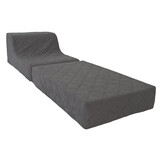 Logeerbed poef grijs | Opvouwbaar matras 198x65 cm | Comfortabel