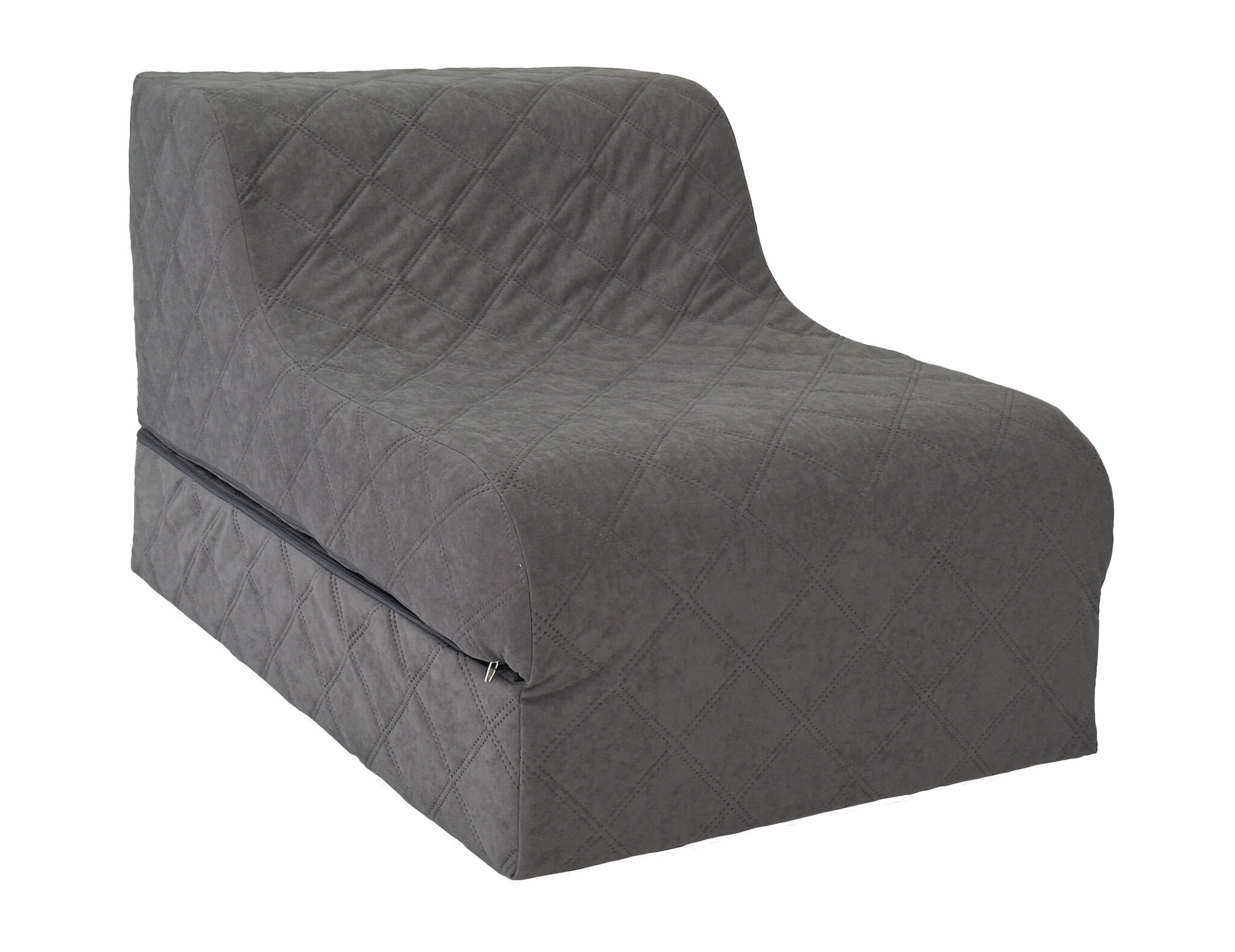 Logeerbed poef grijs | Opvouwbaar matras 198x65 cm | Comfortabel