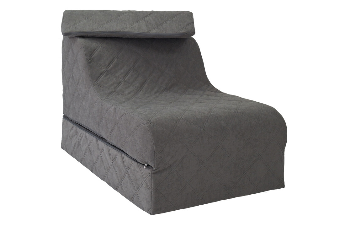 Logeerbed poef grijs | Opvouwbaar matras 198x65 cm | Comfortabel