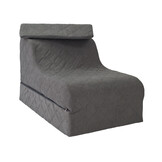 Logeerbed poef grijs | Opvouwbaar matras 198x65 cm | Comfortabel
