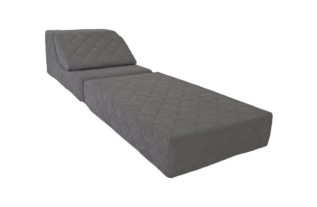 Opklapbaar matras grijs | Comfortabel logeer- en zitmatras 198x65x17cm