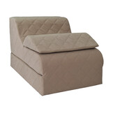 Logeermatras poef - Beige, opvouwbaar matras en zitstoel