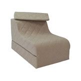 Logeermatras poef - Beige, opvouwbaar matras en zitstoel