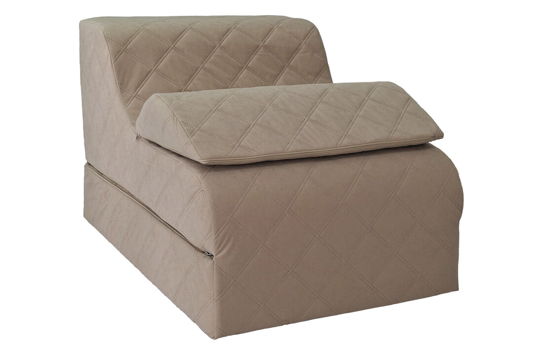 Opklapbaar matras poef - Beige | 198x65cm | Schuim & Alova stof