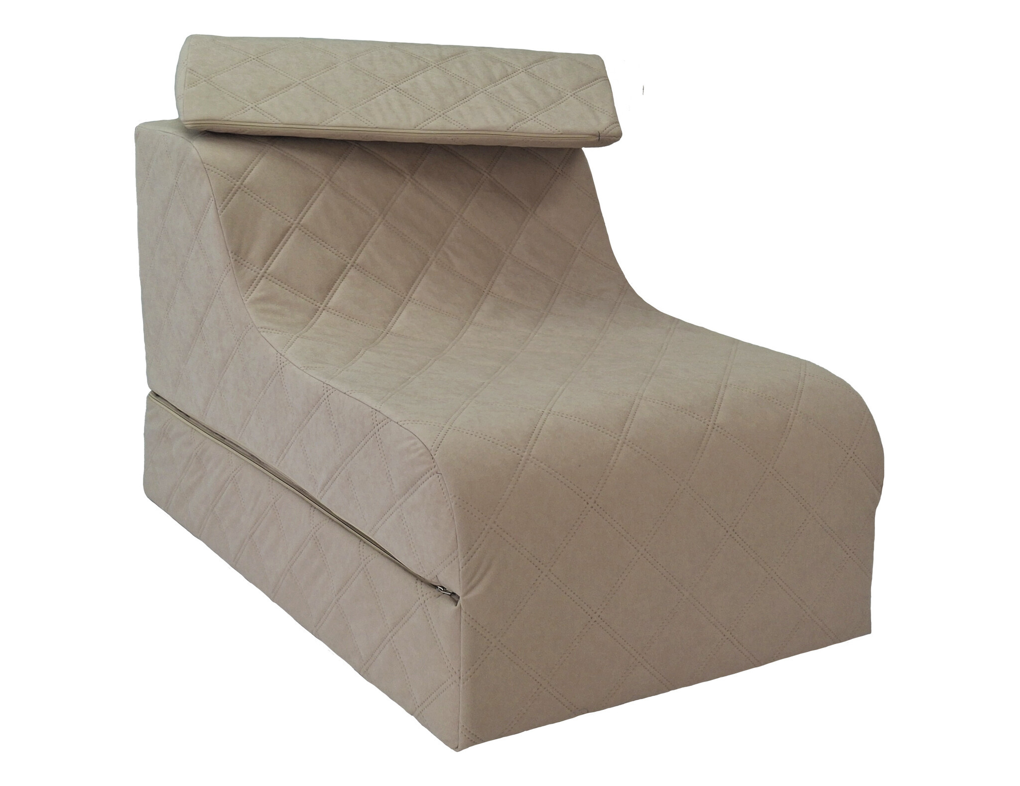 Opklapbaar matras poef - Beige | 198x65cm | Schuim & Alova stof