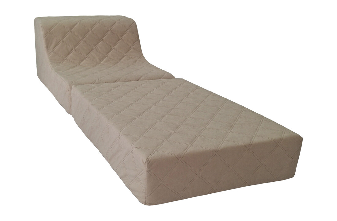 Zitstoel logeermatras beige 198x65cm T-2544 schuim ALOVA stof