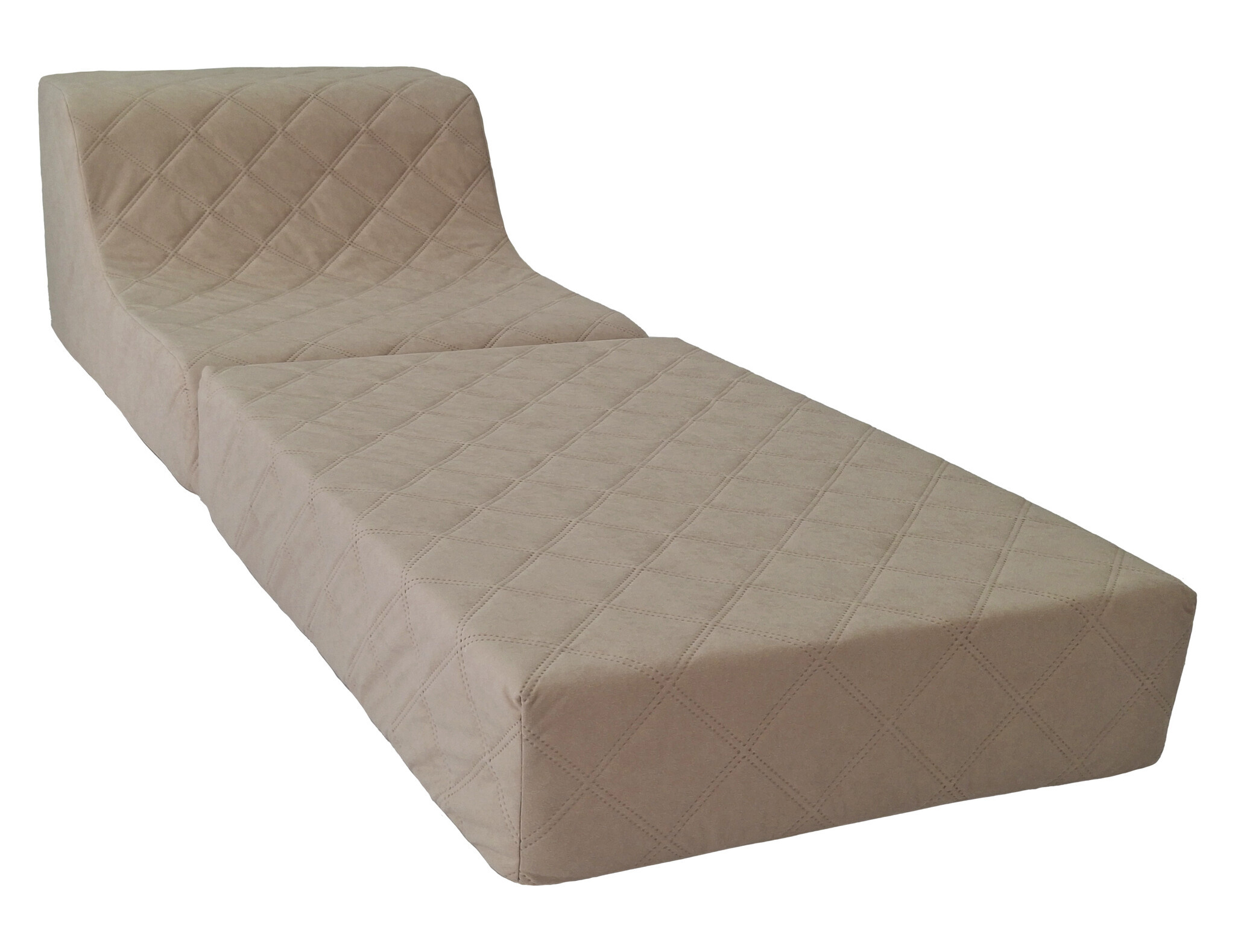 Zitstoel logeermatras beige 198x65cm T-2544 schuim ALOVA stof