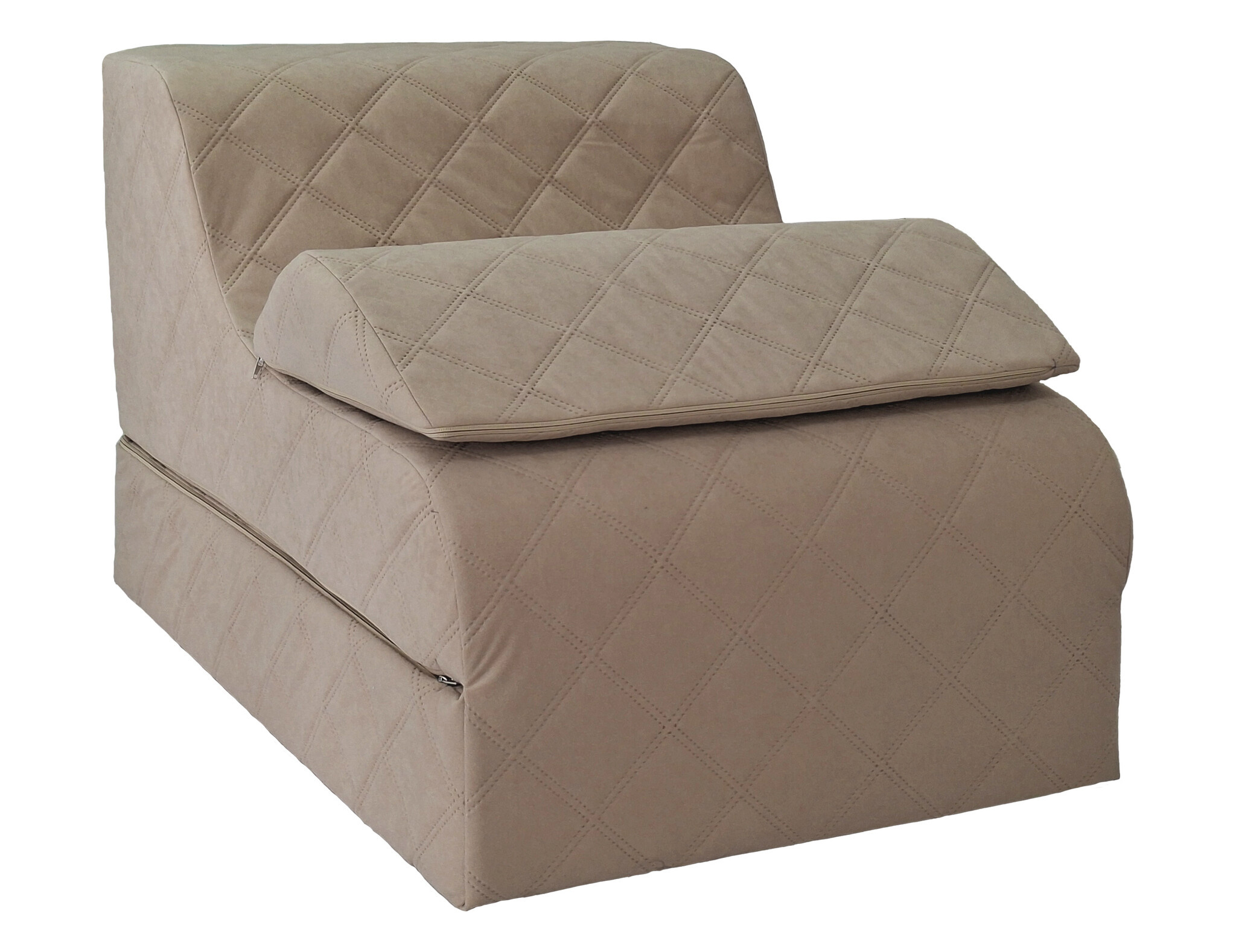 Zitstoel logeermatras beige 198x65cm T-2544 schuim ALOVA stof