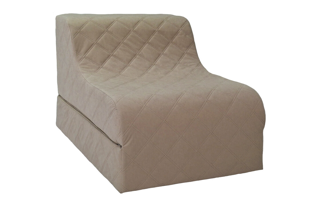 Zitstoel logeermatras beige 198x65cm T-2544 schuim ALOVA stof