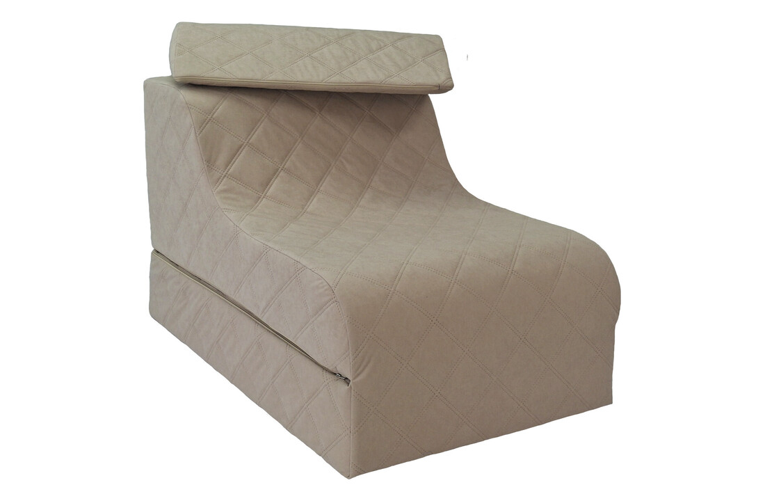 Zitstoel logeermatras beige 198x65cm T-2544 schuim ALOVA stof