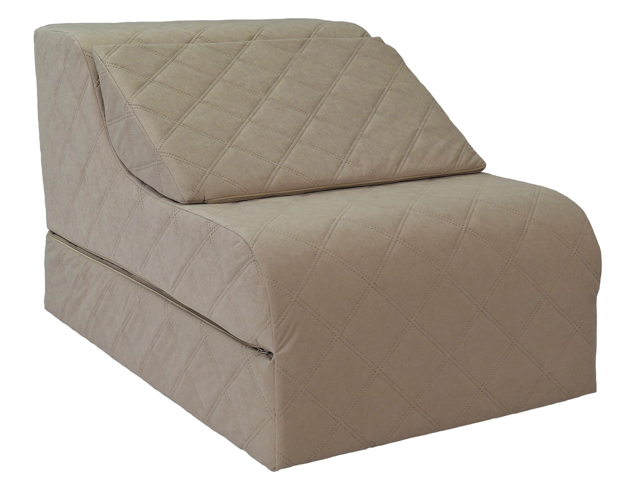 Zitstoel logeermatras beige 198x65cm T-2544 schuim ALOVA stof