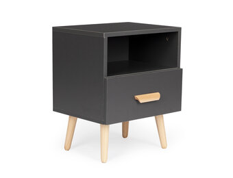 Nachtkastje grijs - Antraciet MDF, 40x30x38 cm