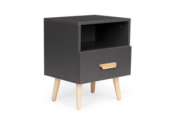 Nachtkastje grijs - Antraciet MDF, 40x30x38 cm
