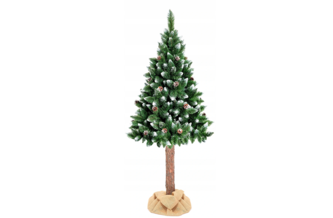 Kunstkerstboom met sneeuw - 160 cm - PVC/Grenenhout