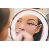 Led make-up spiegel | 5x vergroting, 20cm Ø, chroom staal