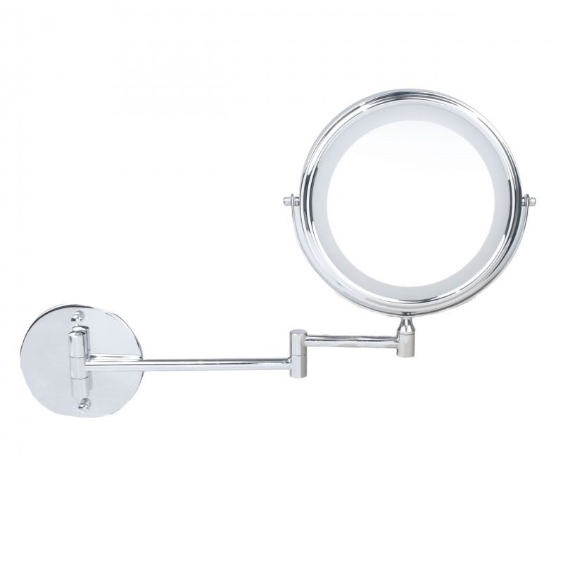 Led make-up spiegel | 5x vergroting, 20cm Ø, chroom staal