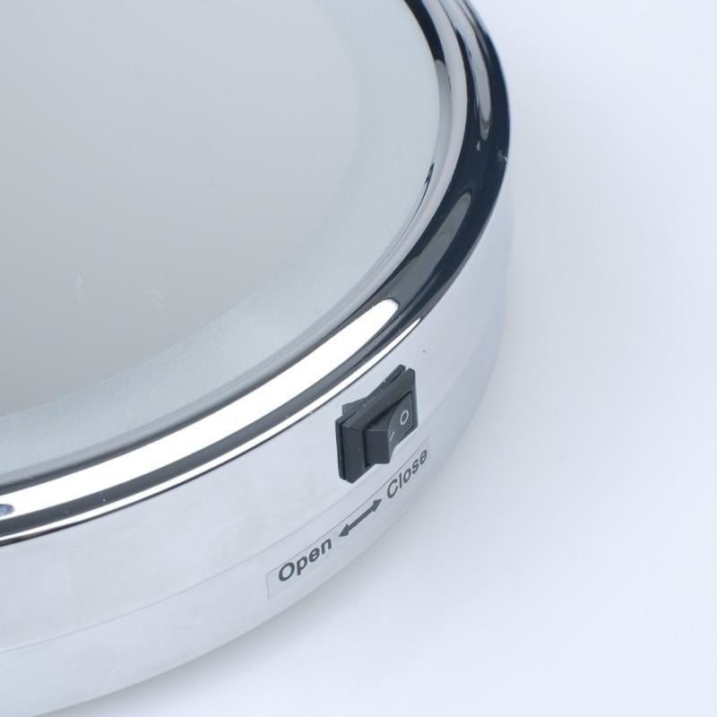 Wandspiegel met licht 20 cm - Verchroomd Staal - 5x Vergroting