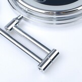 Wandspiegel met licht 20 cm - Verchroomd Staal - 5x Vergroting