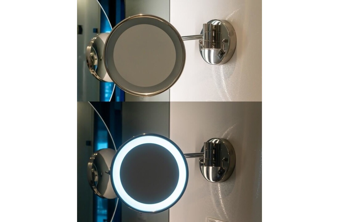 Vergrootspiegel badkamer 5x vergroting, 20cm, chroom