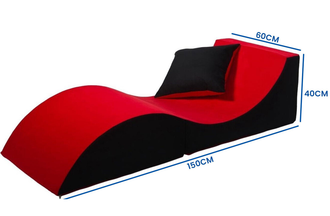 Relax fauteuil zwart rood - Multifunctioneel, Ergonomisch, T-25 Schuim