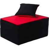 Relax fauteuil zwart rood - Multifunctioneel, Ergonomisch, T-25 Schuim