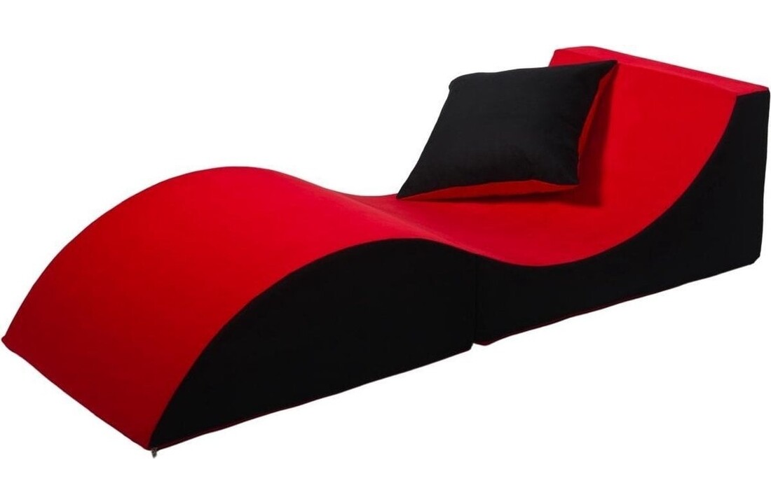 Fauteuil zacht materiaal: multifunctioneel & ergonomisch, rood/zwart, 60x150x40cm