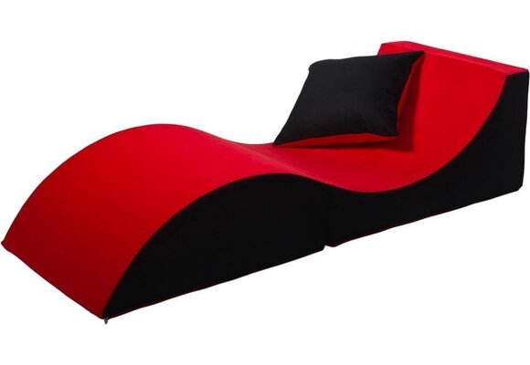 Fauteuil zacht materiaal: multifunctioneel & ergonomisch, rood/zwart, 60x150x40cm