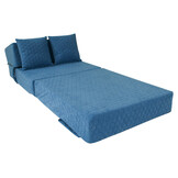 Poefbed blauw - 70x200x15cm vouwmatras, polyester/schuim