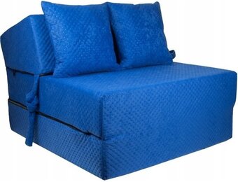 Logeerbed blauw 200x70 - Extra dik 15cm foam | Opvouwbaar