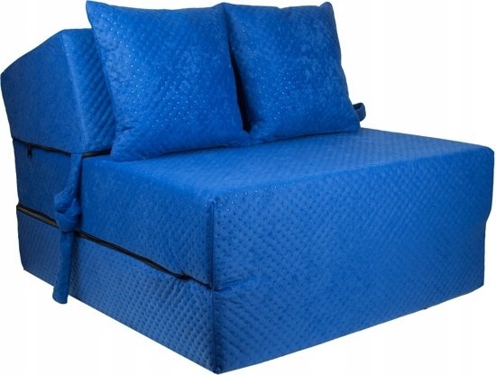 Logeerbed blauw 200x70 - Extra dik 15cm foam | Opvouwbaar