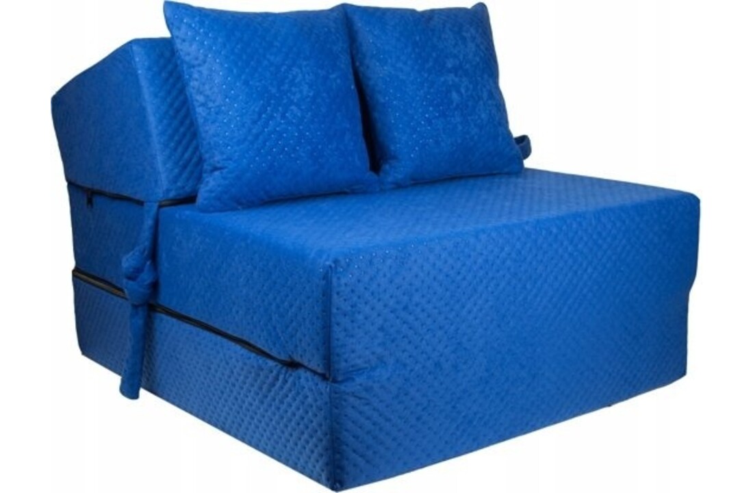 Camping matras met kussens - 200x70x15 cm blauw foam opvouwbaar