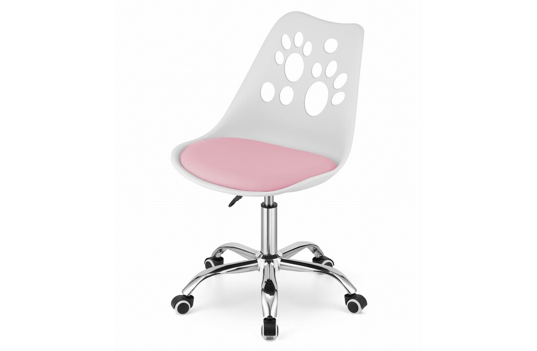 Bureaustoel kinderen print | Wit/Roze | In hoogte verstelbaar