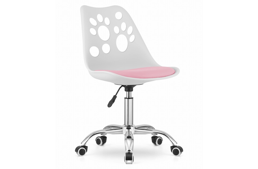 Verstelbare kinderstoel bureau wit/roze - 81,5-93,5cm