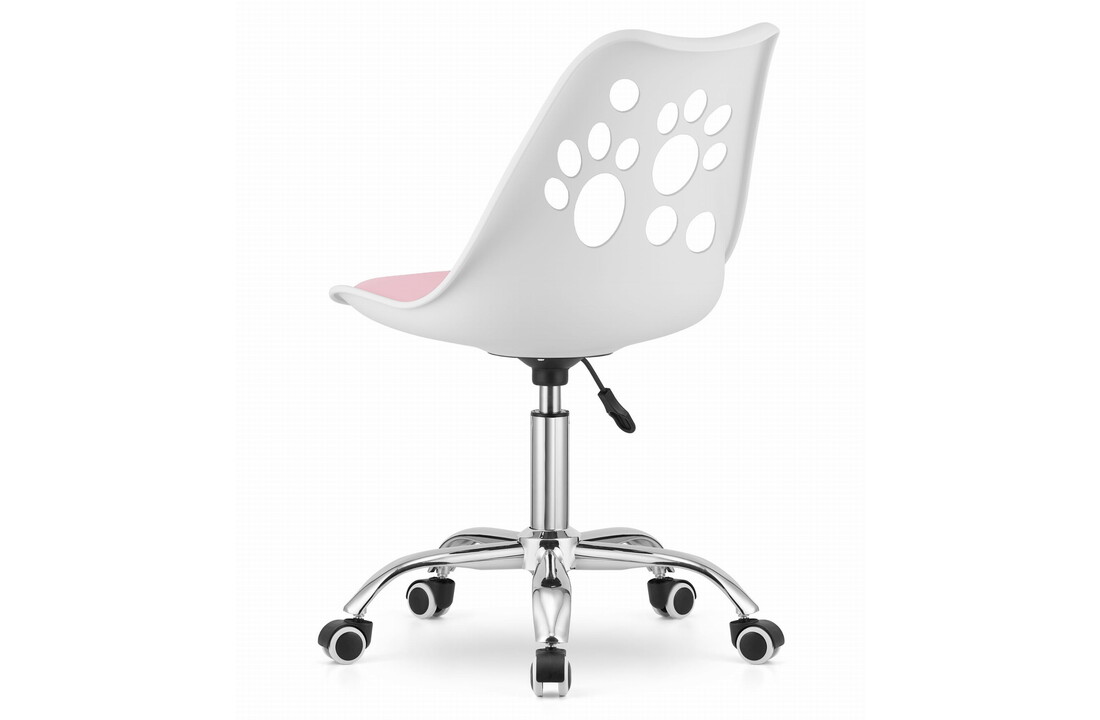 Verstelbare kinderstoel bureau wit/roze - 81,5-93,5cm