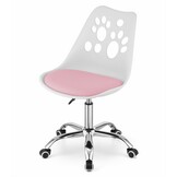 Verstelbare kinderstoel bureau wit/roze - 81,5-93,5cm