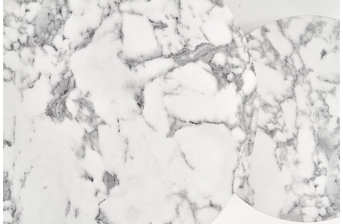 Bijzettafels set marmer rond, 2 stuks, goud, MDF